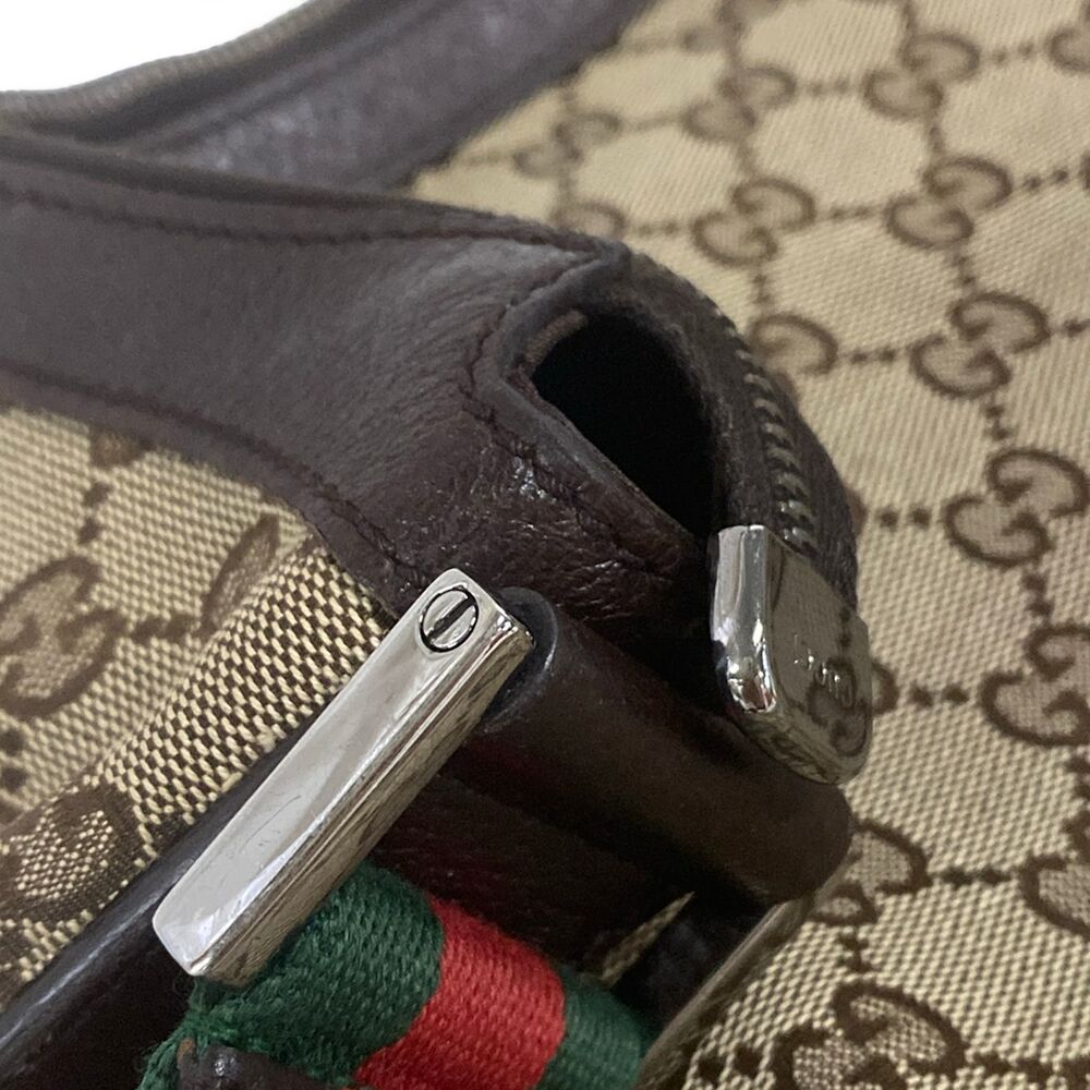 Gucci GG/Shelly Shoulder Bag 189752 Beige Dark Brown Multi Jacquard Leather - Picture 15 of 15